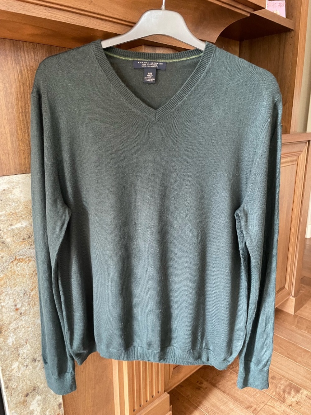 Banana Republic Silk Cashmere Dark Green Long Sleeve Sweater Men's M